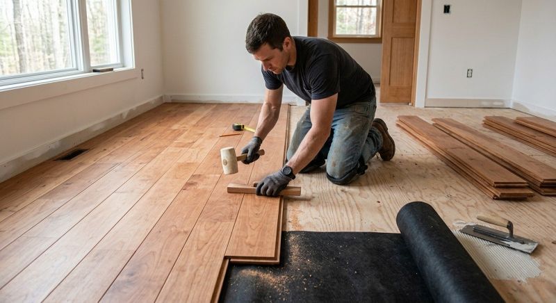 Cherry Floor Installation in Austin, TX