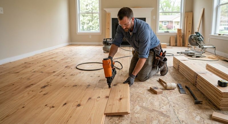 Pine Floor Installation in Manassas, VA