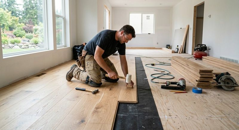 Dark Wood Floor Installation in San Antonio, TX
