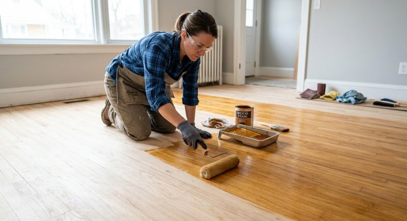 Walnut Floor Staining in Kansas City, KS